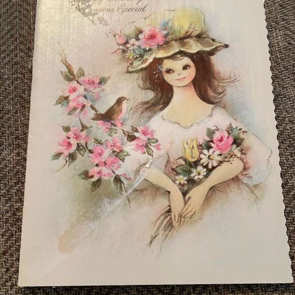 Vintage Lot of 4 Coronation Collection Glitter Birthday Cards 50's Parchment - Picture 11 of 15